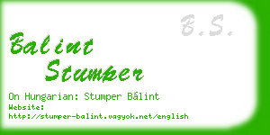 balint stumper business card